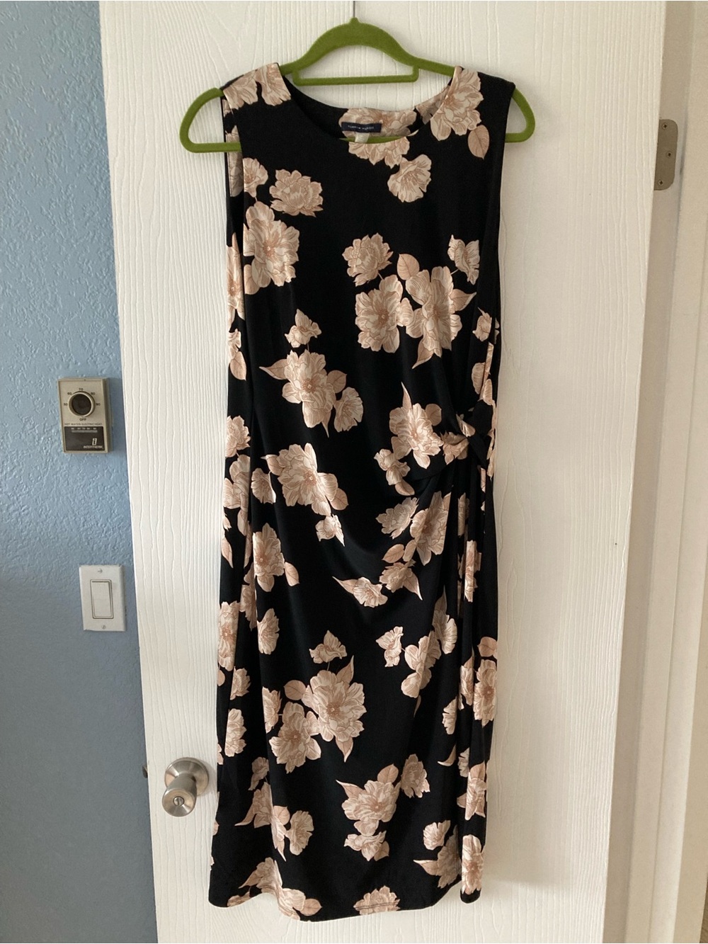 Tommy Hilfiger Black Dress with Beige Floral Print